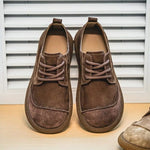 Lace-Up Leather Oxford Shoes for Men - Brown