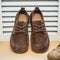 Lace-Up Leather Oxford Shoes for Men - Brown
