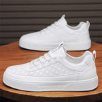 Perforated Leather Trainers with Lace-Up for Men