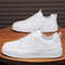 Perforated Leather Trainers with Lace-Up for Men