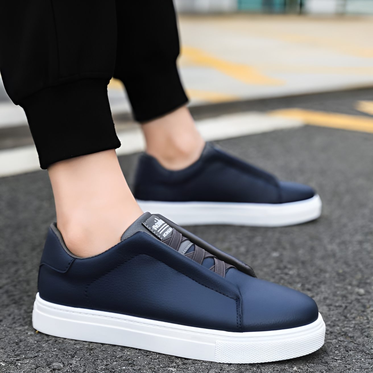 Lace-Up Leather Trainers for Men - View 9