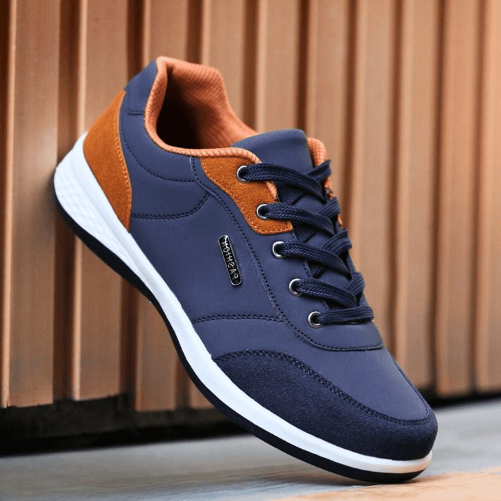 Lace-Up Lightweight Trainer Sneakers for Men - Navy Blue