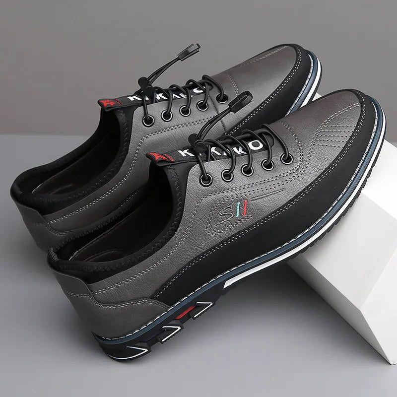 Lace-Up Low-Top Trainers for Men - Grey