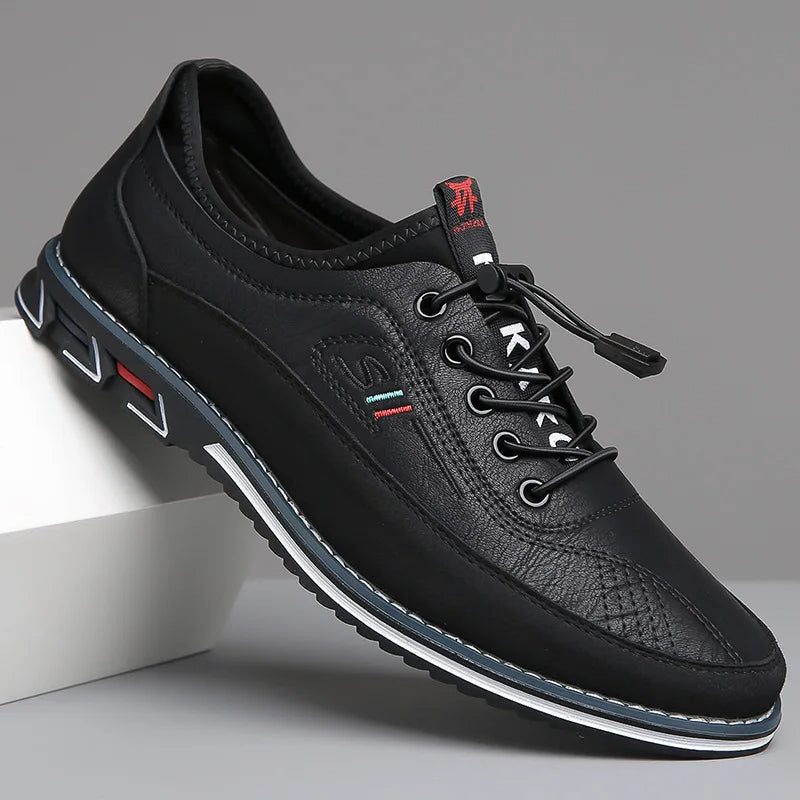 Lace-Up Low-Top Trainers for Men - Black