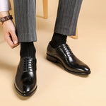 Pointed Toe Lace-Up Oxford Shoes for Men