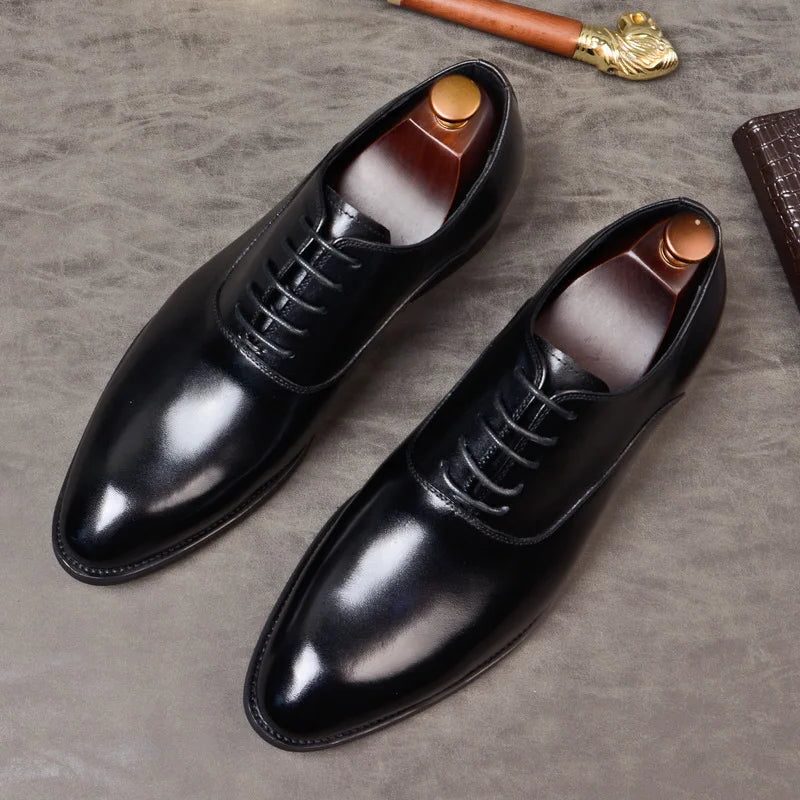 Pointed Toe Lace-Up Oxford Shoes for Men - Noir