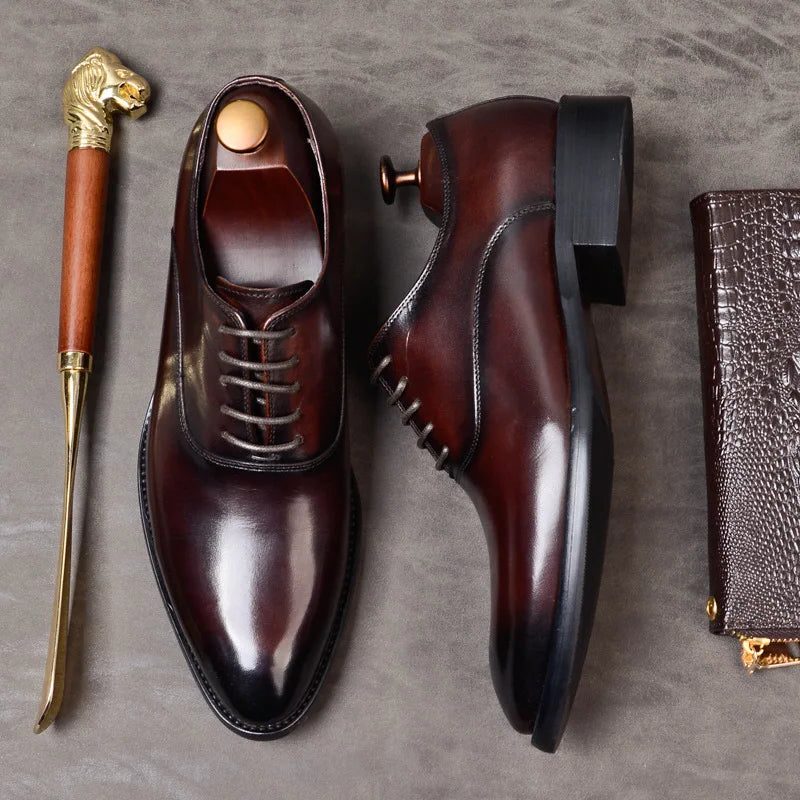 Pointed Toe Lace-Up Oxford Shoes for Men - View 5