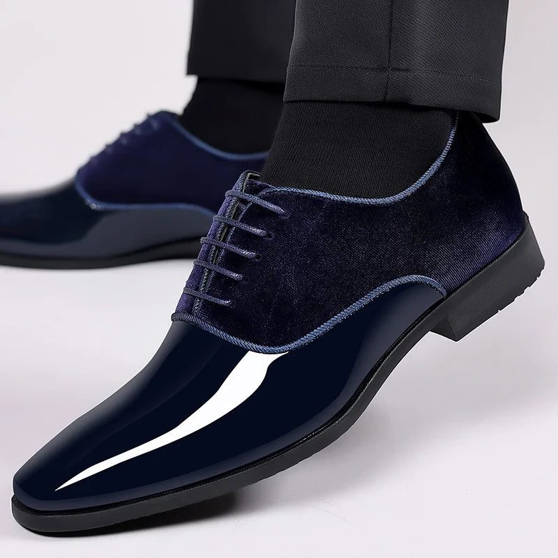 Lace-Up Patent Dress Shoes for Men