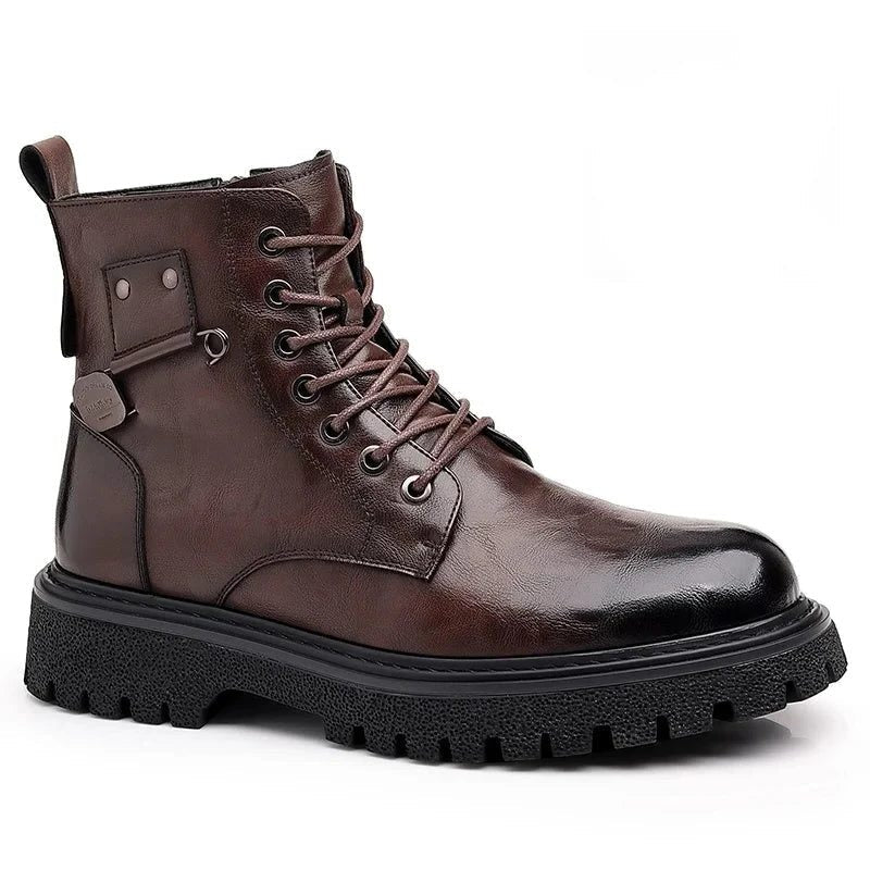 Lace-Up Platform Boots for Men 