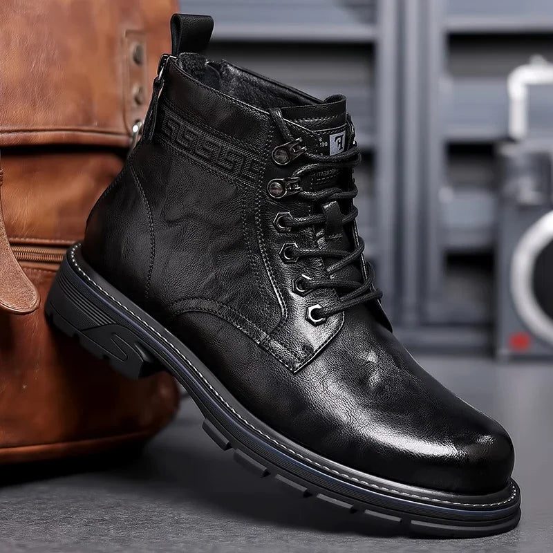 Lace-Up Platform Boots for Men - View 4