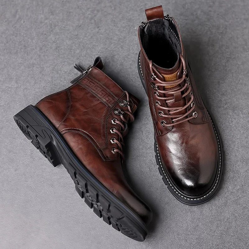 Lace-Up Platform Boots for Men