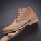 Lace-Up Pointed Toe Chukka Boots for Men