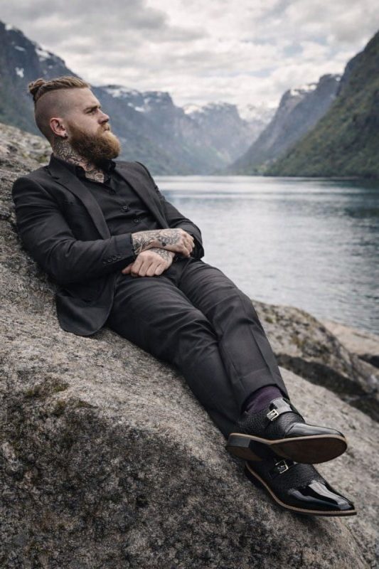 Lace-Up Pointed Toe Derby Shoes for Men - View 4