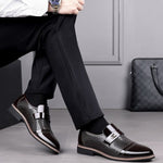 Lace-Up Pointed Toe Derby Shoes for Men - View 6