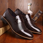 Lace-Up Pointed Toe Derby Shoes for Men - View 8