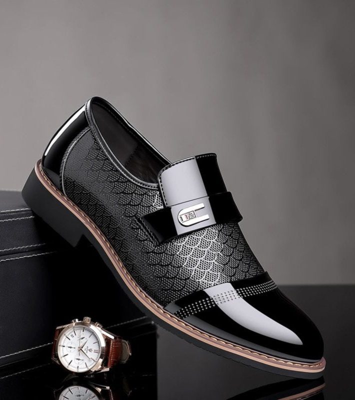 Lace-Up Pointed Toe Derby Shoes for Men - View 9