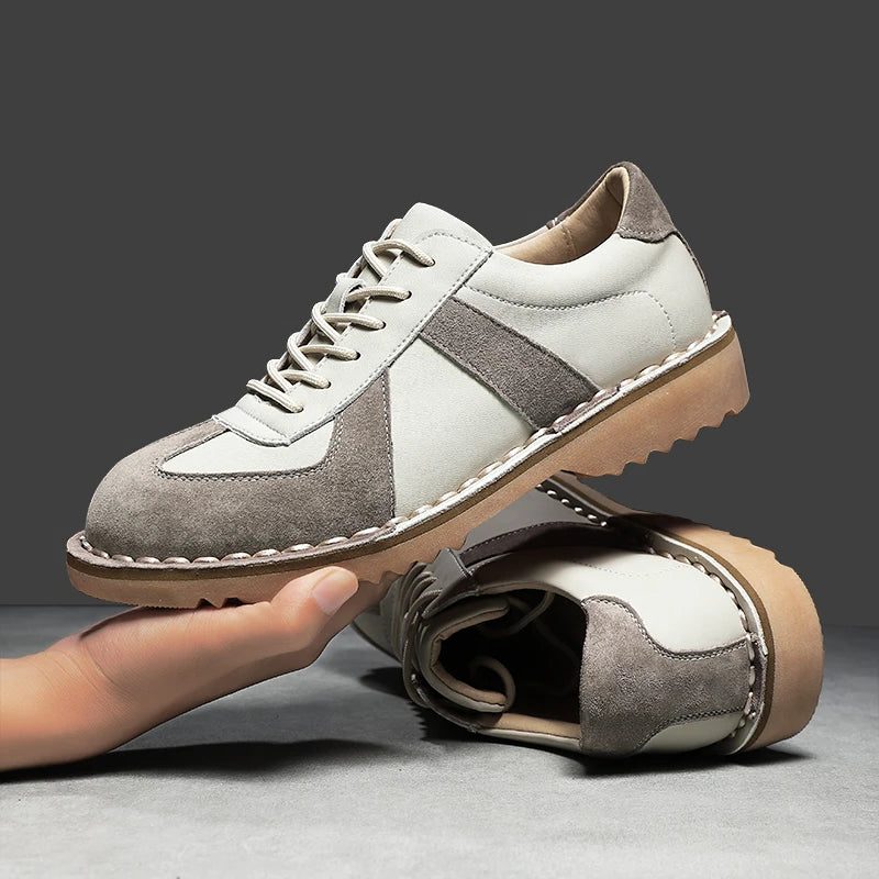 Lace-Up Suede Contrast Trainers for Men - View 2