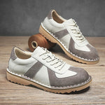 Lace-Up Suede Contrast Trainers for Men - View 3