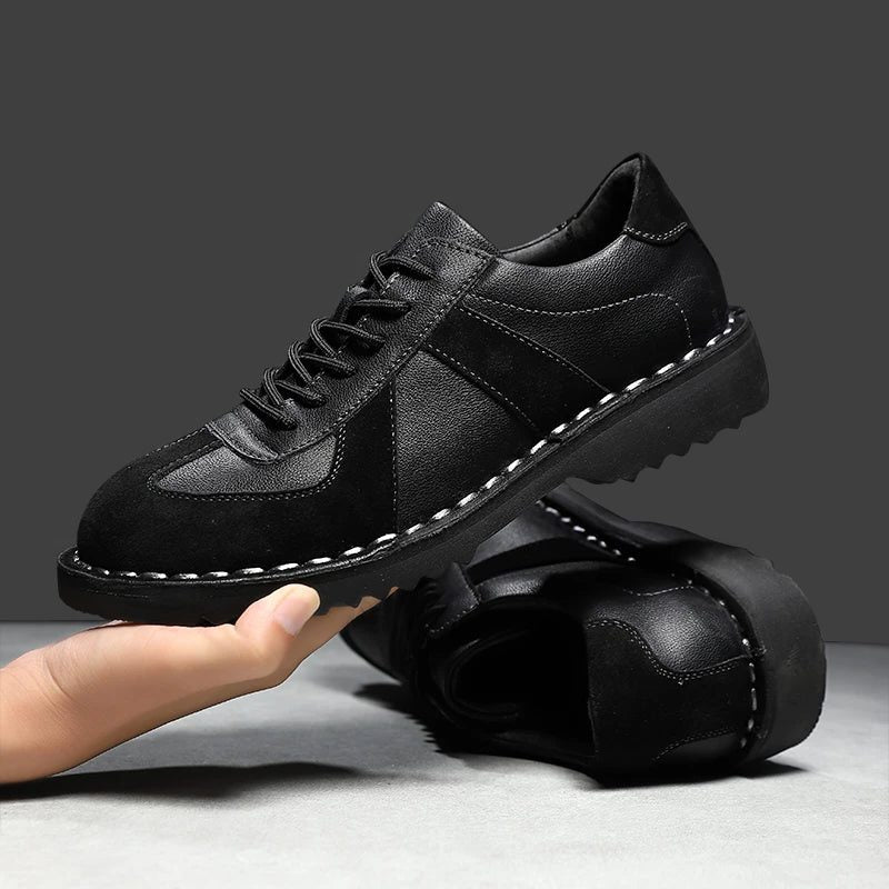 Lace-Up Suede Contrast Trainers for Men - View 4