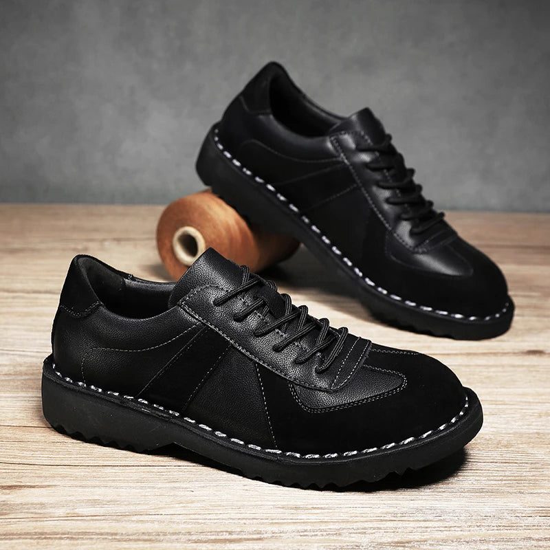 Lace-Up Suede Contrast Trainers for Men - View 5