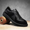 Lace-Up Suede Contrast Trainers for Men - Black