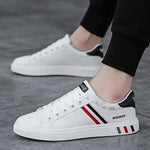 Lace-Up Trainers for Men - White (with red and blue details)