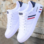 Lace-Up Trainers for Men - White (with red and blue details) (2)