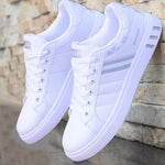 Lace-Up Trainers for Men - White (with grey details)