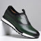 Laceless Leather Brogue Sneaker for Men - Green
