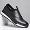 Laceless Leather Brogue Sneaker for Men - Black