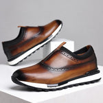 Laceless Leather Brogue Sneaker for Men - View 6