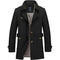 Lapel Collar Trench Coat for Men - Black