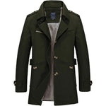 Lapel Collar Trench Coat for Men - Green