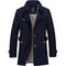 Lapel Collar Trench Coat for Men - Dark Blue
