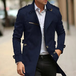 Lapel Collar Trench Coat for Men - View 2