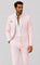 Linen Double-Breasted Slim Fit Suit Set for Men - Rose bébé