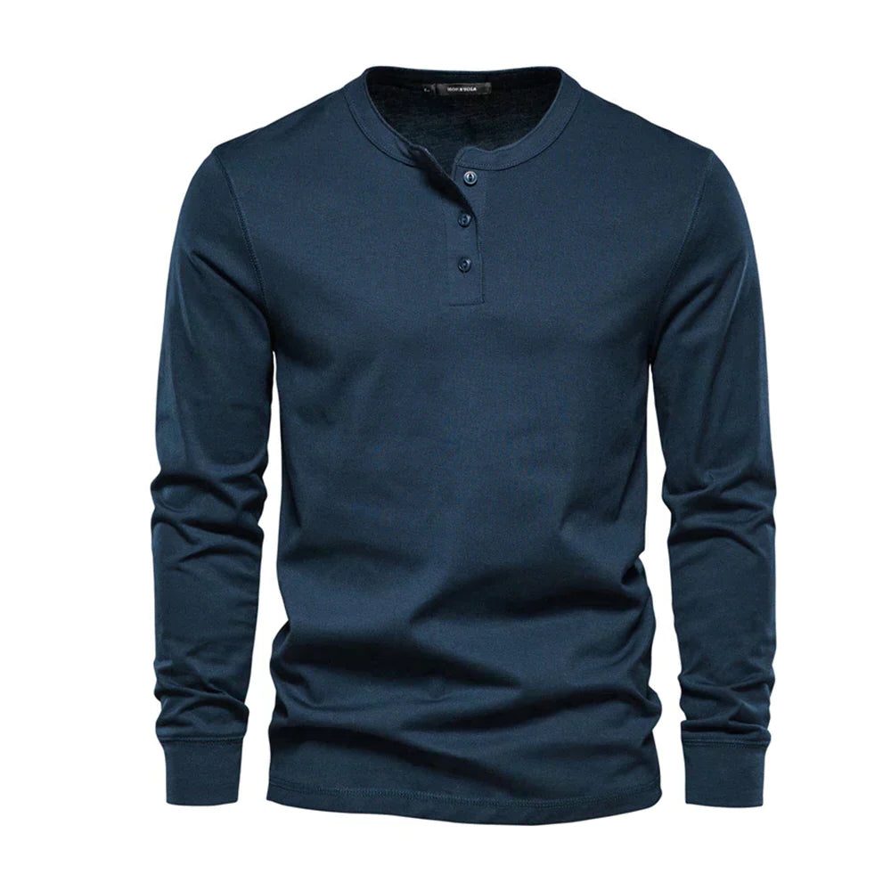 Long Sleeve Henley Shirt for Men