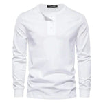 Long Sleeve Henley Shirt for Men - Wit