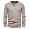 Long Sleeve Henley Shirt for Men - Beige