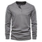 Long Sleeve Henley Shirt for Men - Donkergrijs