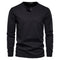 Long Sleeve Henley Shirt for Men - Zwart