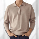 Long Sleeve Knit Polo for Men