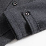 Long Wool Coat with Detachable Knit Collar for Men - View 10