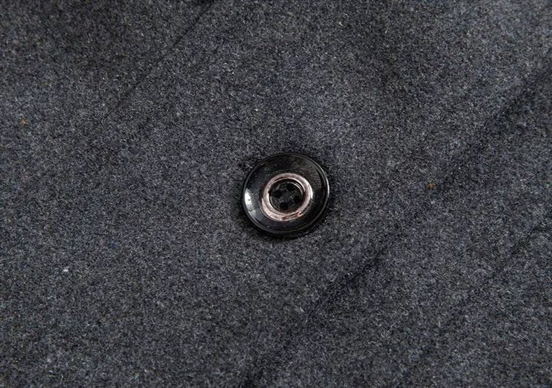 Long Wool Coat with Detachable Knit Collar for Men - View 11