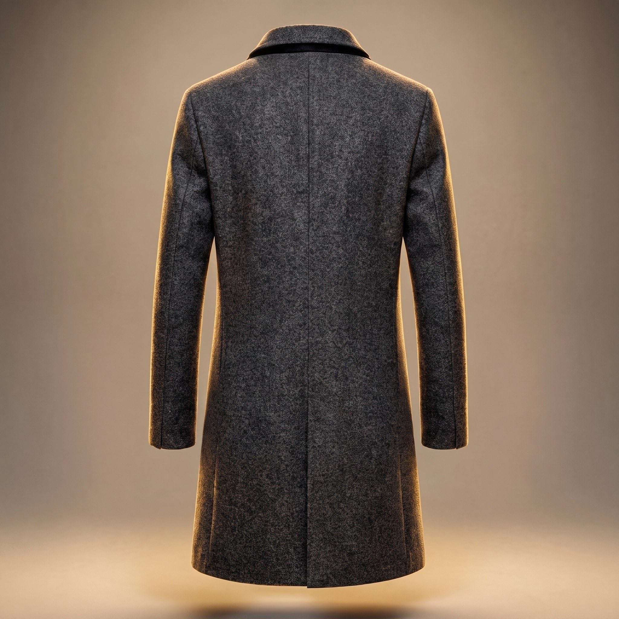 Longline Single-Breasted Wool Overcoat for Men - View 2