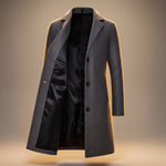 Longline Single-Breasted Wool Overcoat for Men - View 3