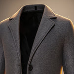 Longline Single-Breasted Wool Overcoat for Men - View 4