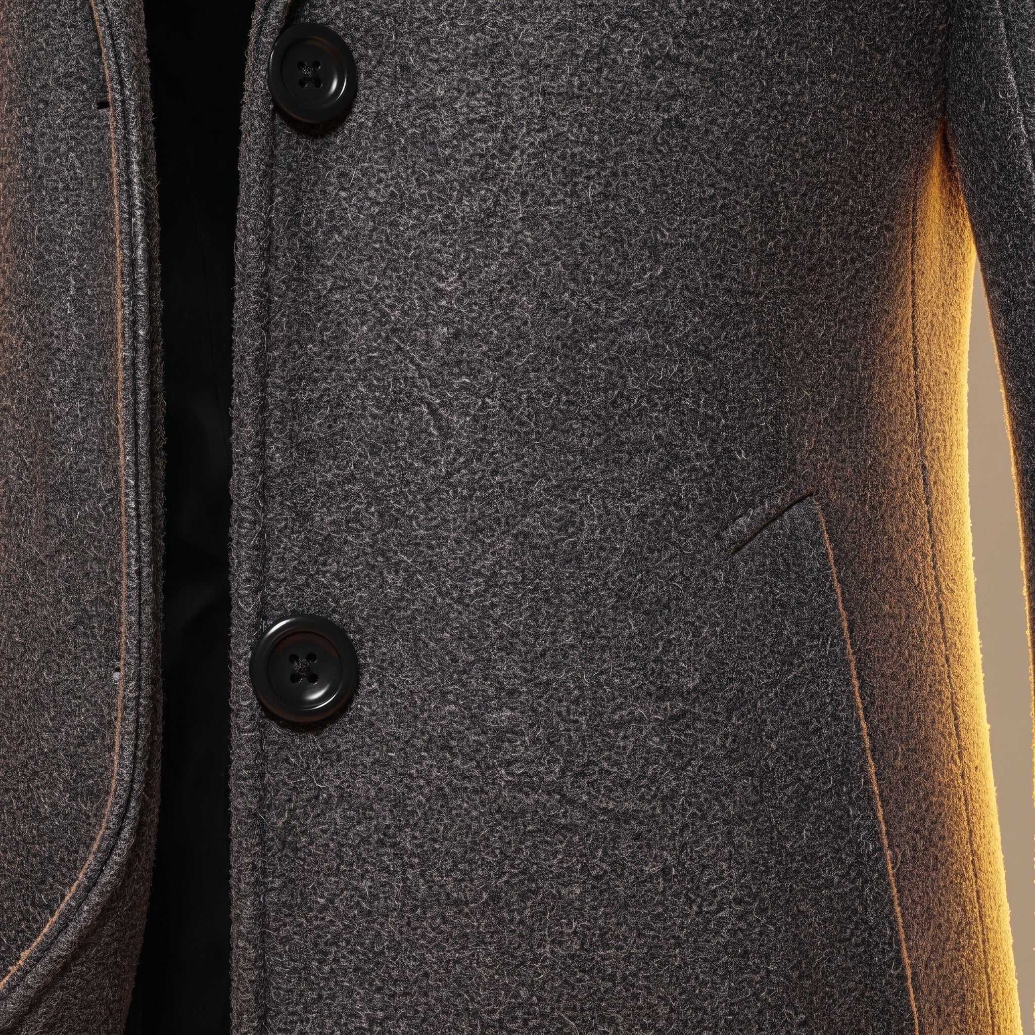 Longline Single-Breasted Wool Overcoat for Men - View 5