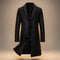 Longline Single-Breasted Wool Overcoat for Men - Black