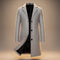 Longline Single-Breasted Wool Overcoat for Men - White